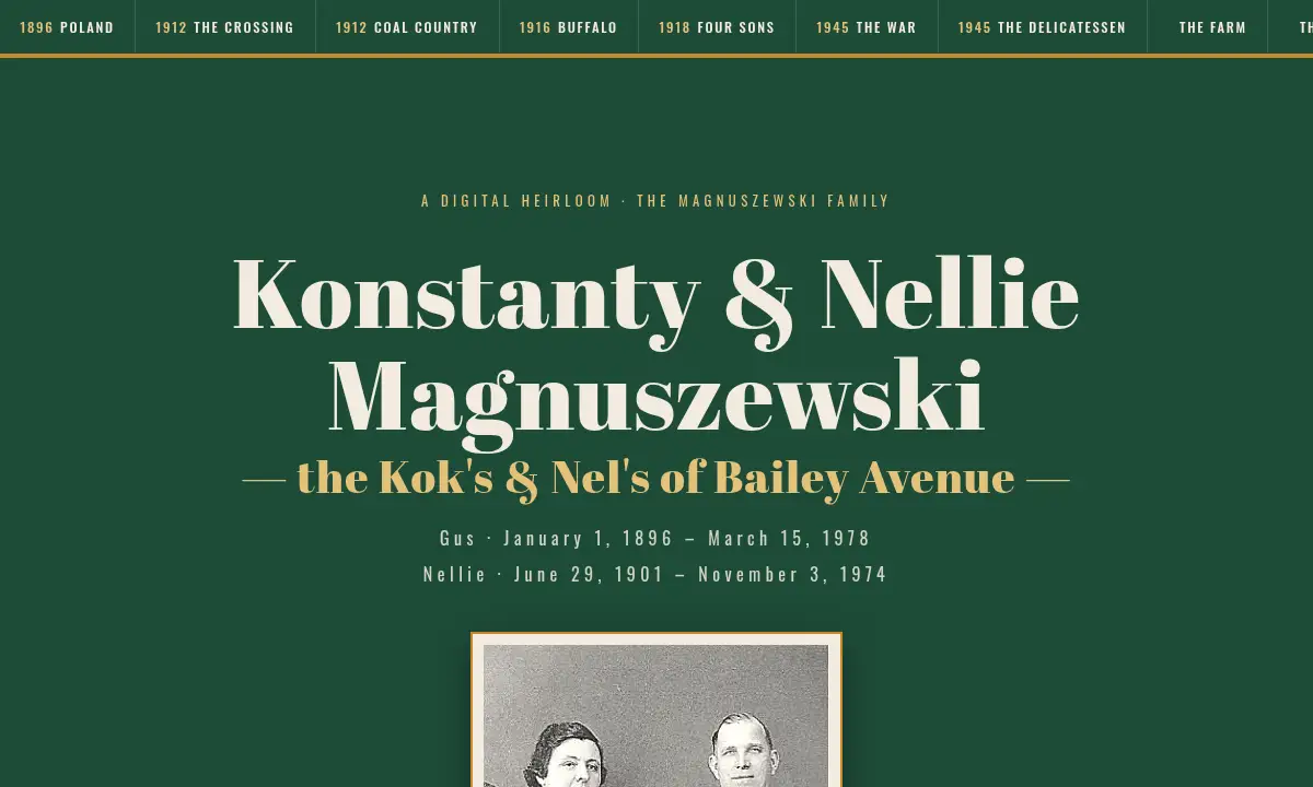 Preview of the Gus & Nellie Magnuszewski memoir website